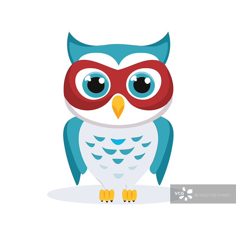 戴着戏剧面具的雪鸮图片素材