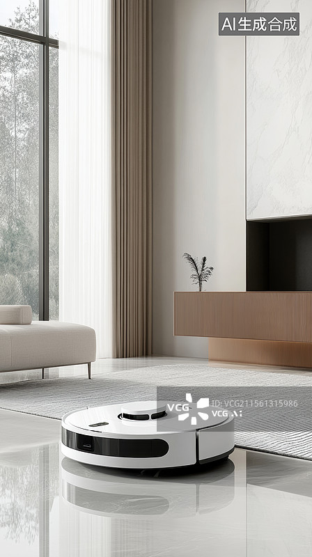 【AI数字艺术】科技扫地机器人图片素材