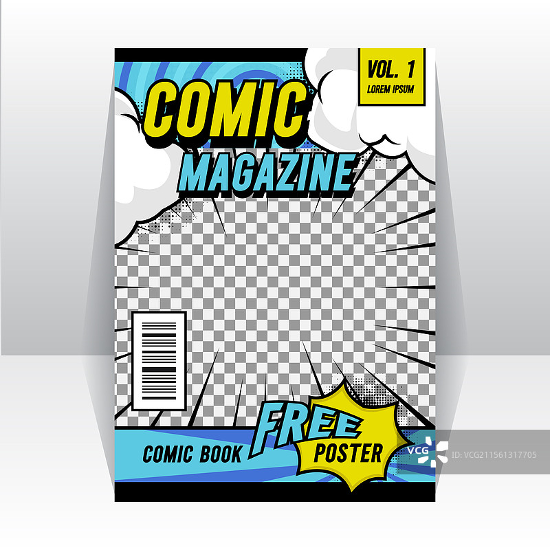漫画杂志封面布局背景图片素材