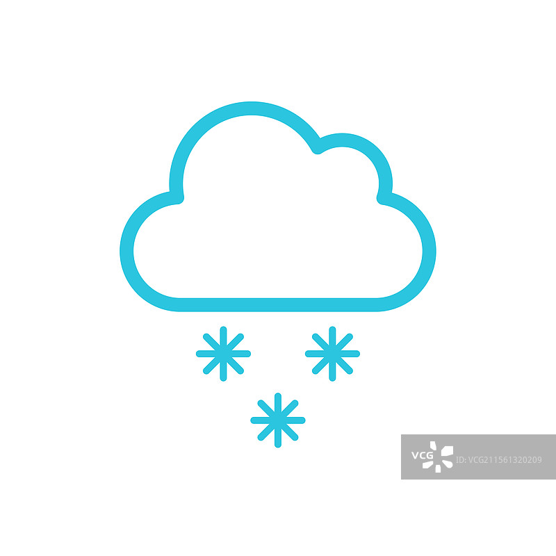 雪天条件图标，独立于白色背景图片素材