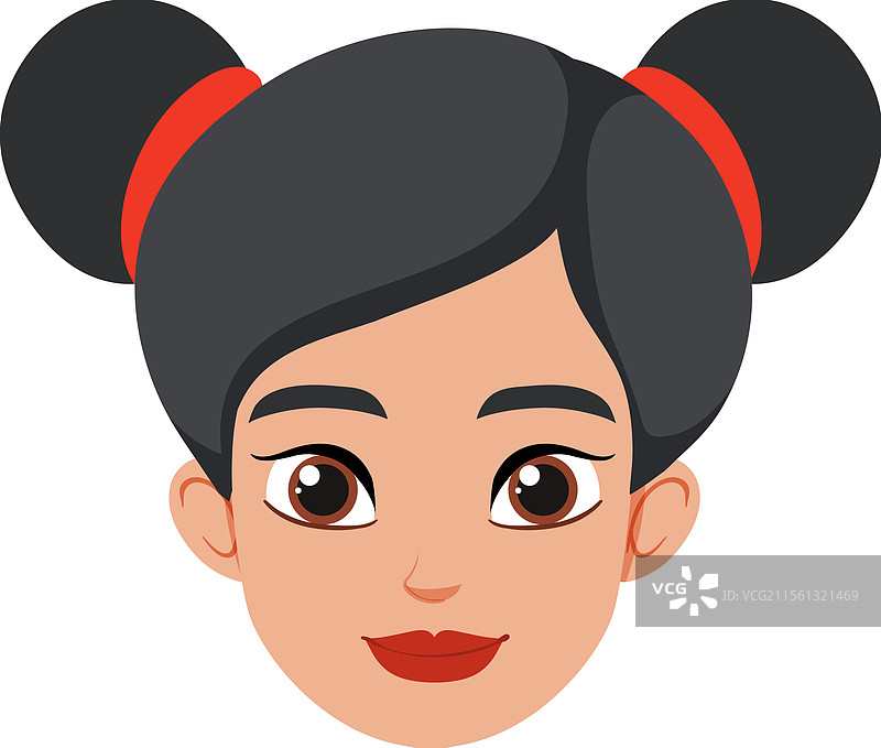 一个扎着红色头发的女人图片素材