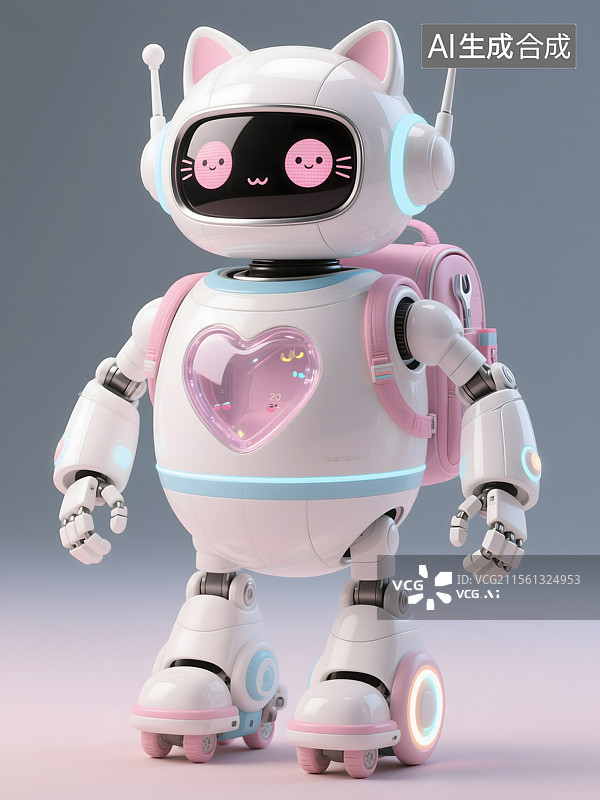 【AI数字艺术】草莓主题AI陪伴机器人图片素材