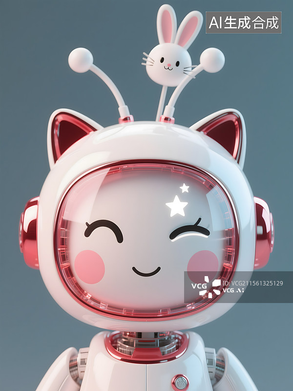 【AI数字艺术】草莓主题AI陪伴机器人图片素材