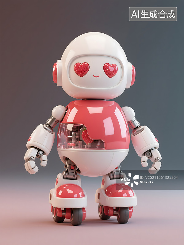 【AI数字艺术】草莓主题AI陪伴机器人图片素材