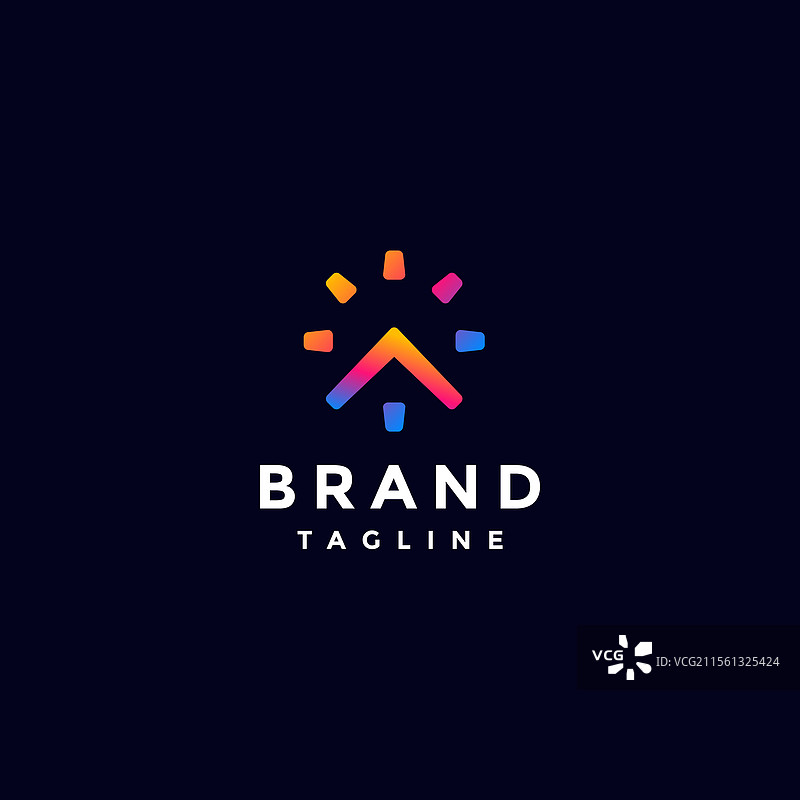 简单的家居屋顶时钟标志设计图片素材