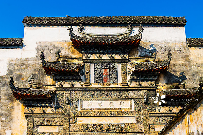 徽州建筑-宏村汪氏宗祠乐叙堂图片素材