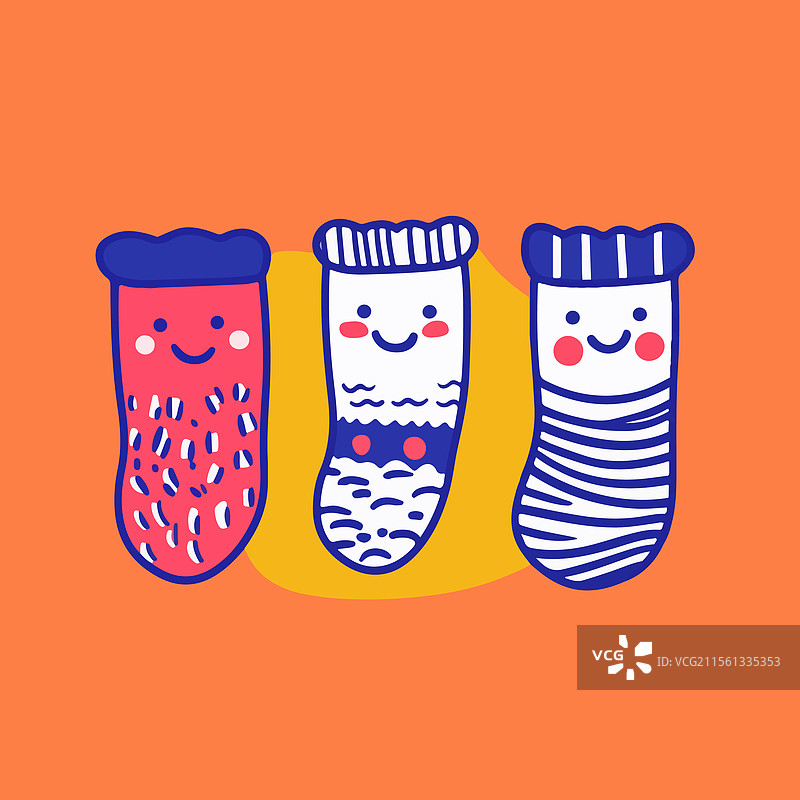 快乐袜子三件套图片素材
