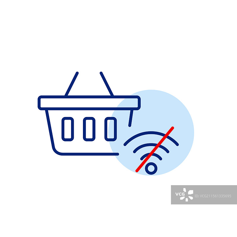 没有Wi-Fi的购物篮零售应用离线使用图片素材