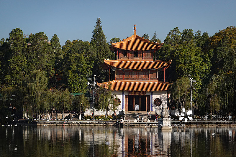 云南昆明大观公园冬日风光图片素材