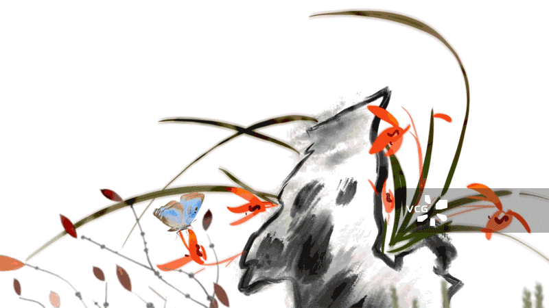 春天 自然 花 水墨动画 兰花 国画 高雅 传统文化 君子图片素材