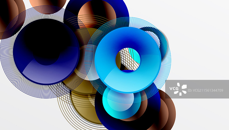 重叠圆形的抽象构图图片素材