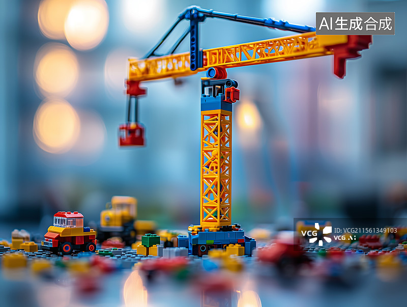 【AI数字艺术】建筑吊车塔吊模型图片素材