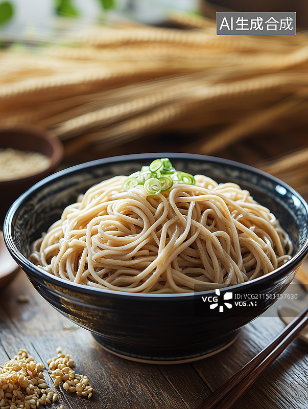 【AI数字艺术】一碗粗粮荞麦面条图片素材