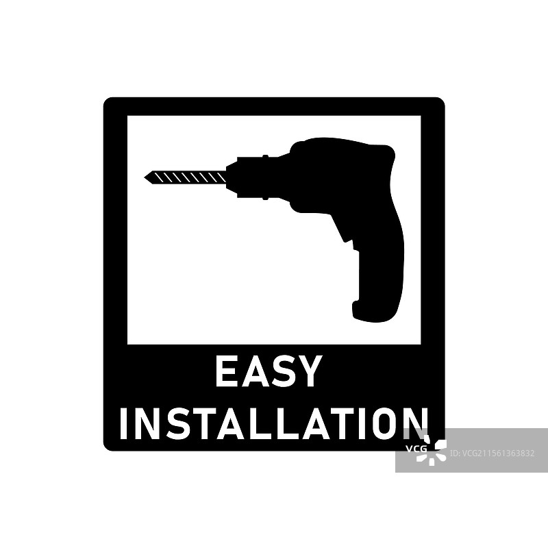 简单安装图标，带有钻头符号图片素材