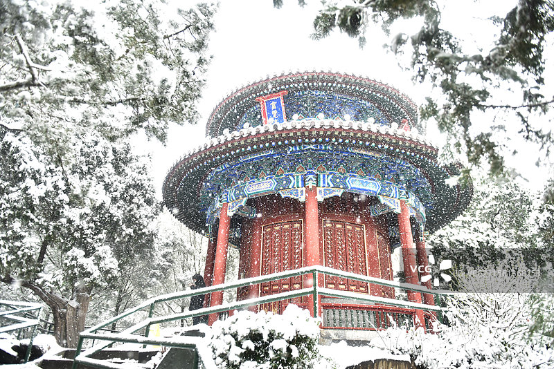 景山大雪图片素材