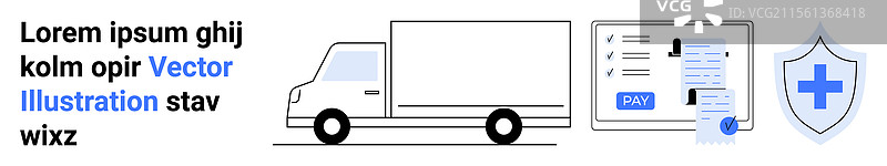 物流卡车支付处理与安全图片素材