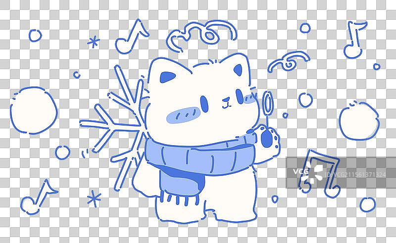 可爱Q版动物猫咪头像治愈图片素材