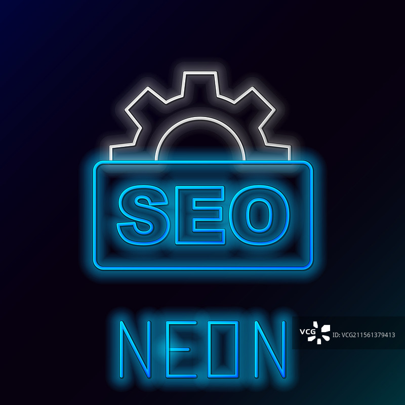 发光的霓虹线SEO优化图标图片素材