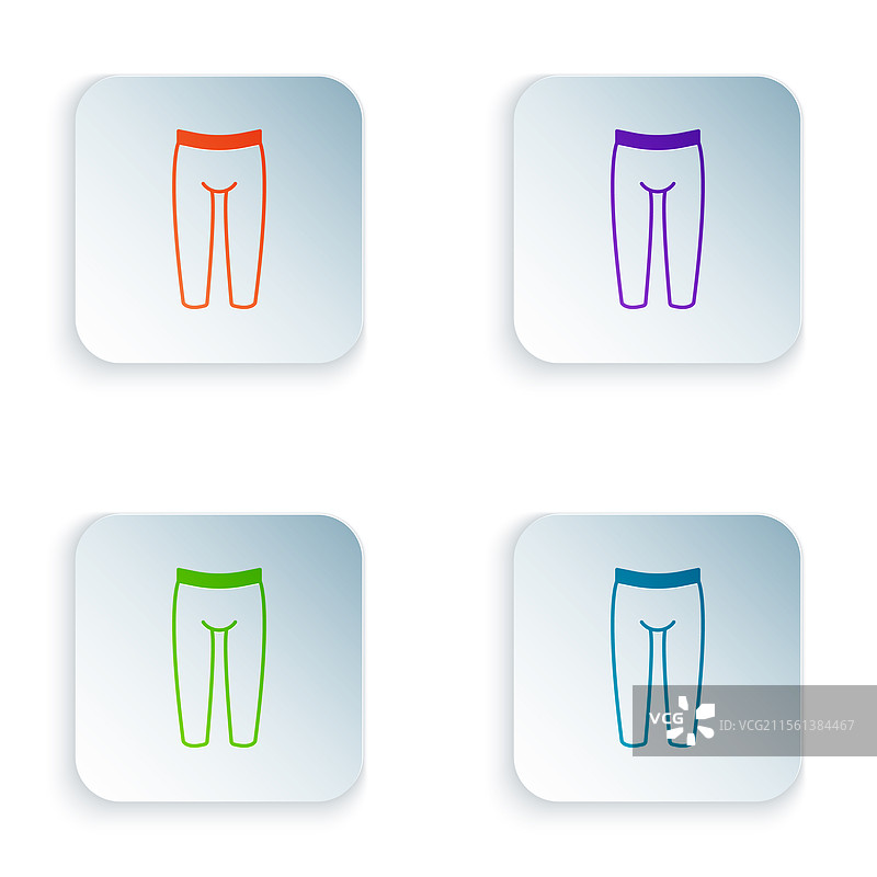 彩色紧身裤图标，背景为白色图片素材