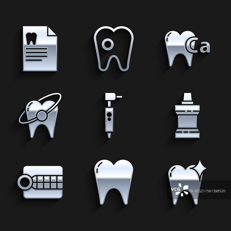 牙齿美白概念的牙钻漱口水图片素材