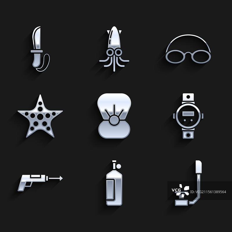 带有珍珠的潜水呼吸管贝壳图片素材