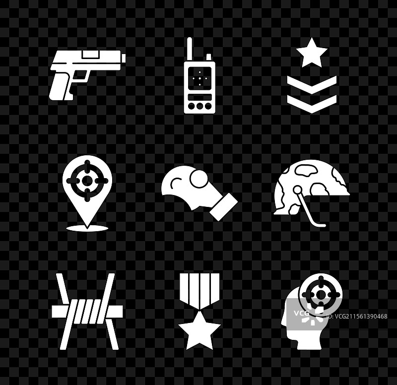 手枪或枪支对讲机军事等级图片素材