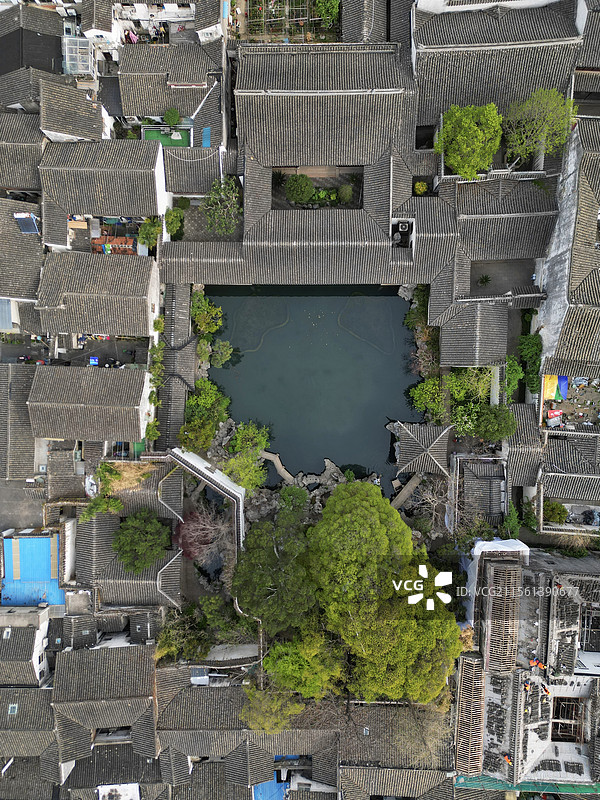 苏州艺圃航拍图片素材