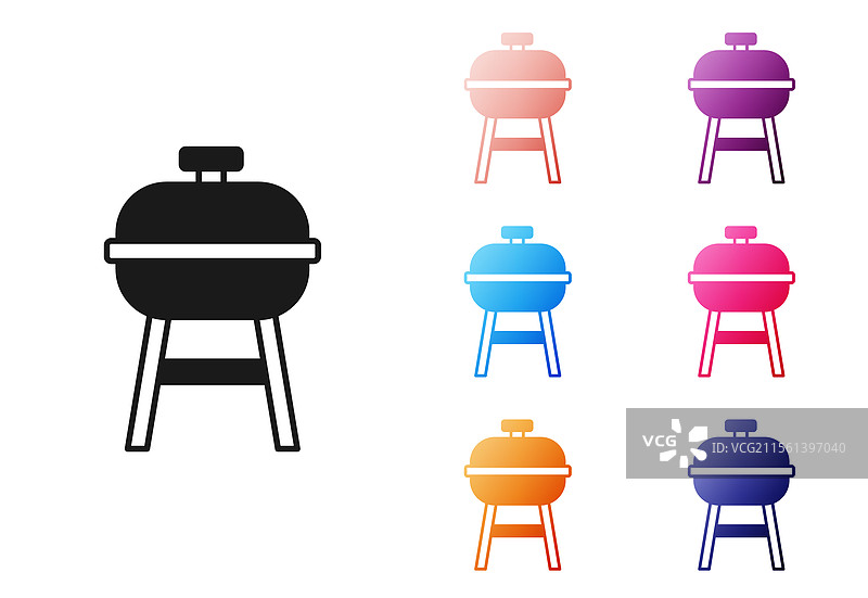 黑色烧烤架图标，背景为白色图片素材