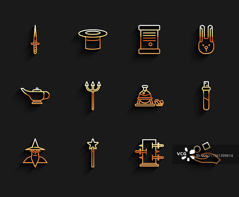 设定线巫师、术士、魔法杖、匕首、行李箱图片素材