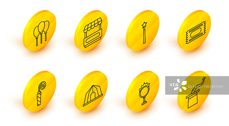 马戏团的魔术师帽子、火圈和帐篷图片素材