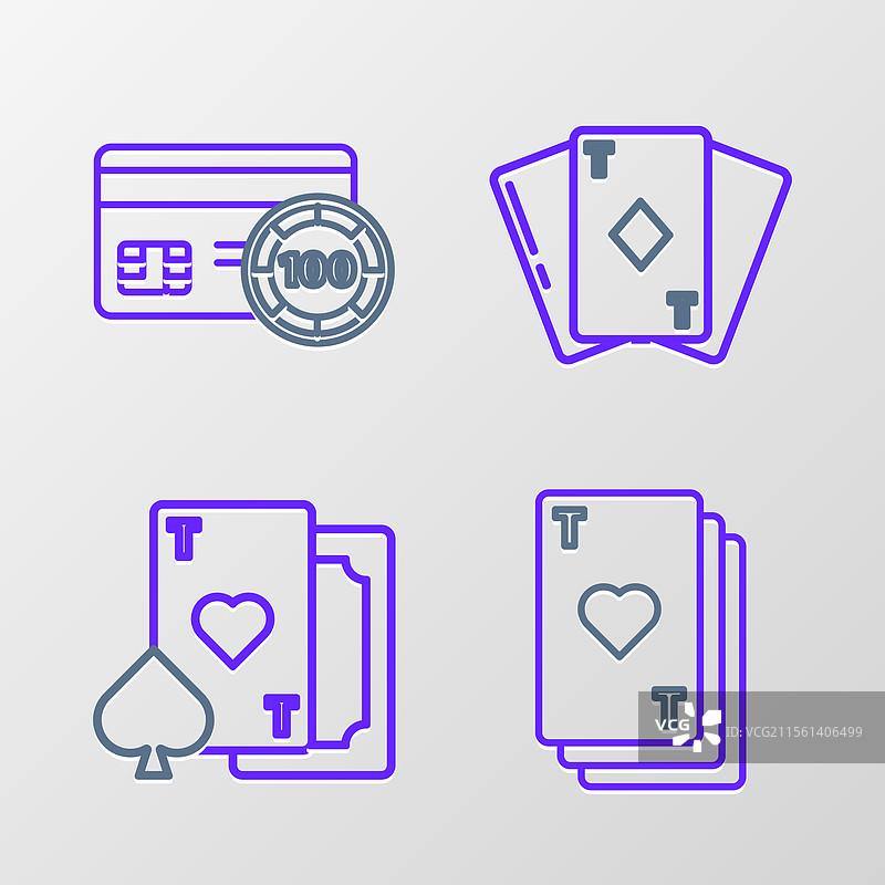 带有红心和方块的扑克牌组合图片素材