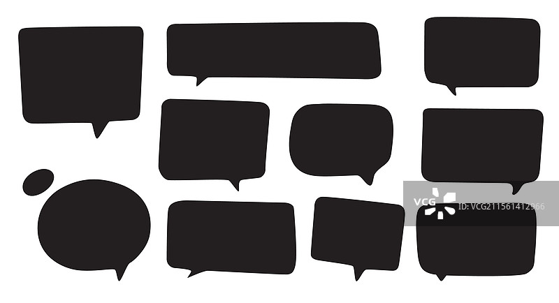 手绘的对话气泡轮廓图片素材