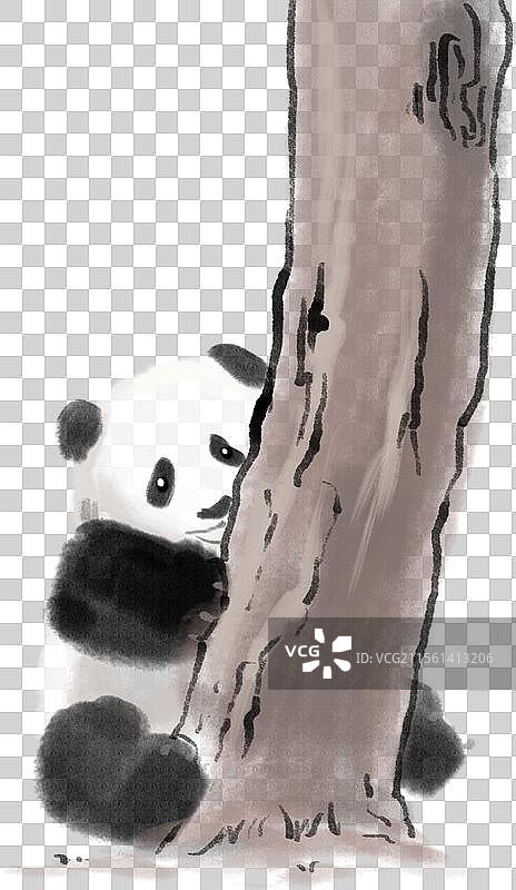 水墨古风国宝熊猫图片素材