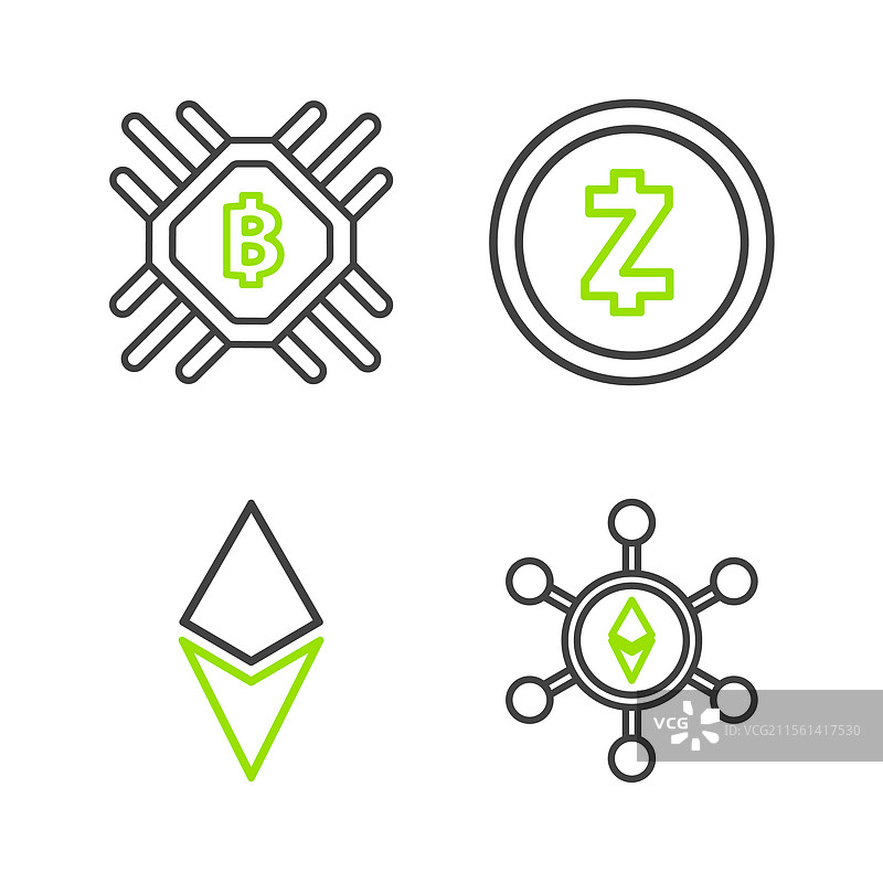 以太坊区块链技术的设置线图片素材