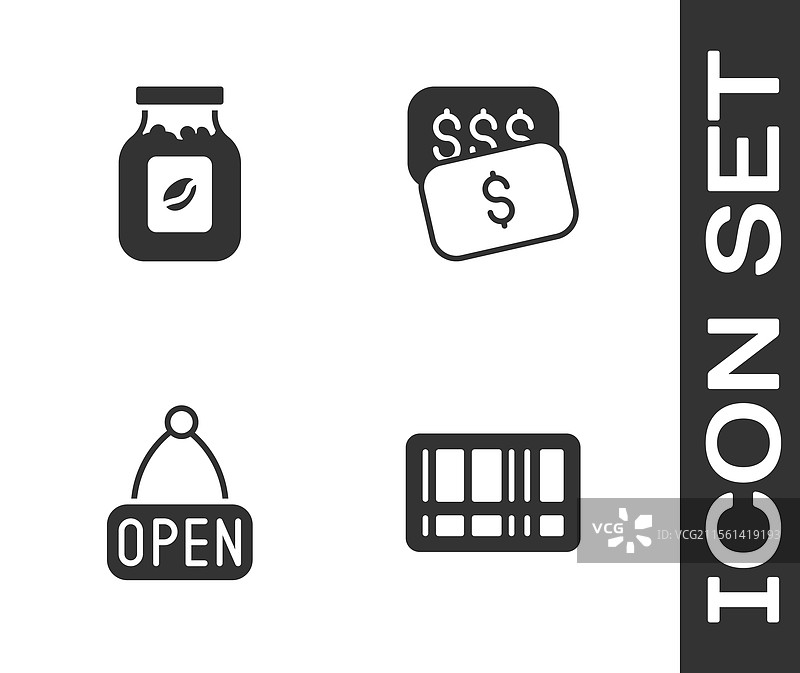 带有条形码的咖啡罐瓶悬挂标志图片素材