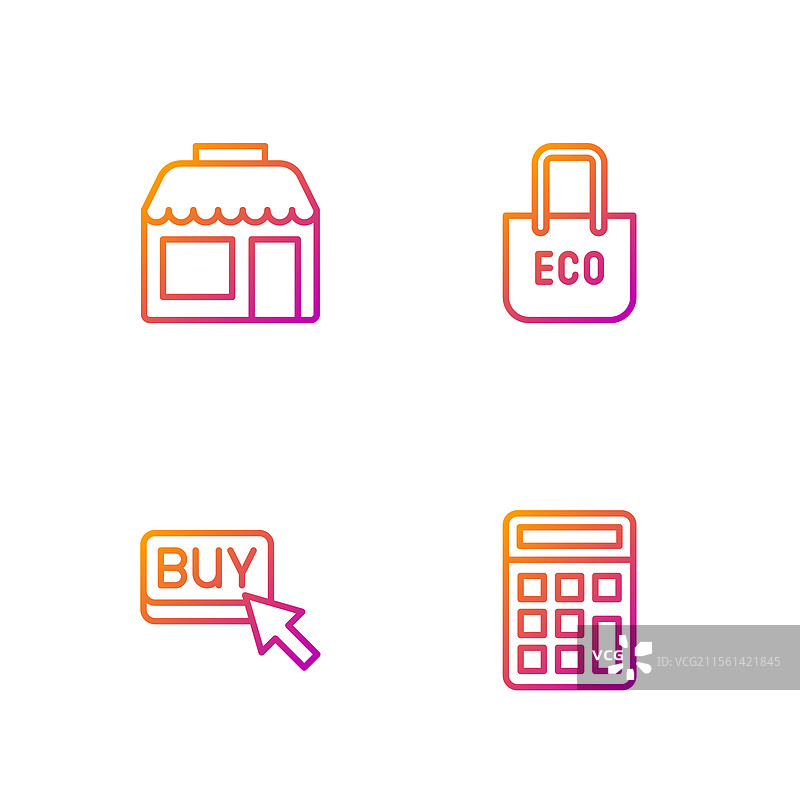 设置市场商店的线性计算器购买按钮图片素材