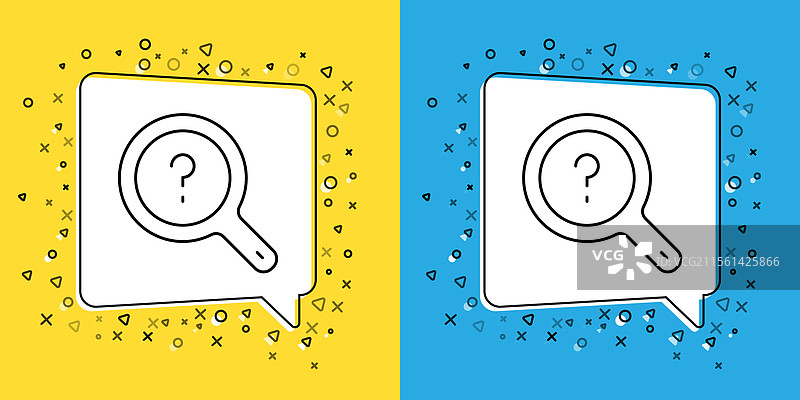 未知搜索图标在黄色背景上孤立显示图片素材