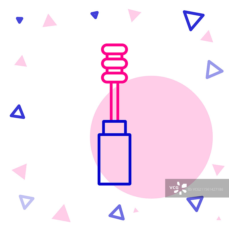 线条睫毛膏刷子图标，背景为白色图片素材