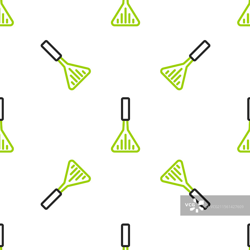线条烧烤铲图标，隔离无缝设计图片素材