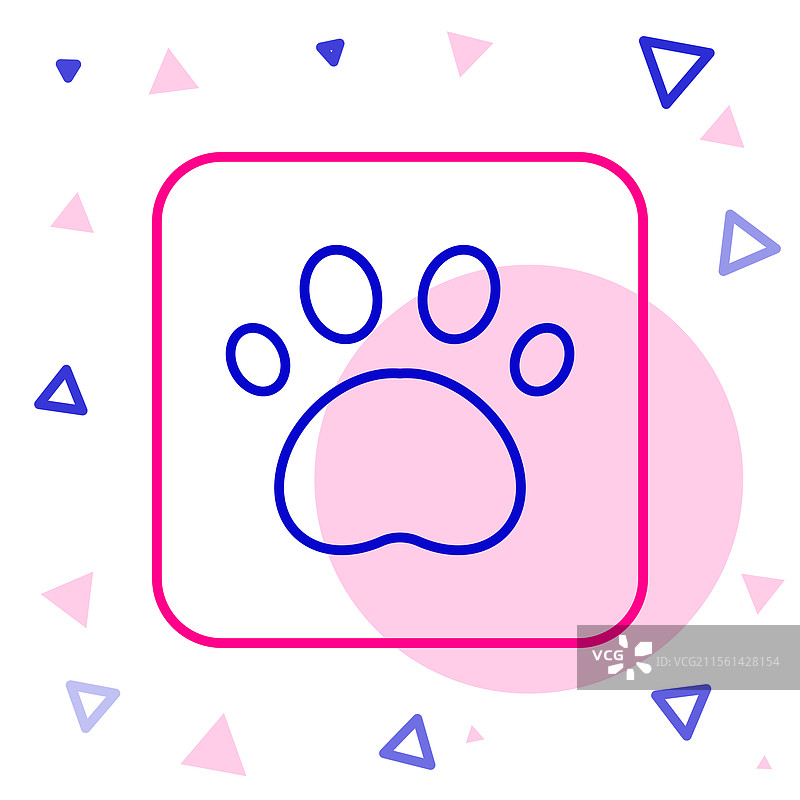 线条爪印图标，背景为白色图片素材