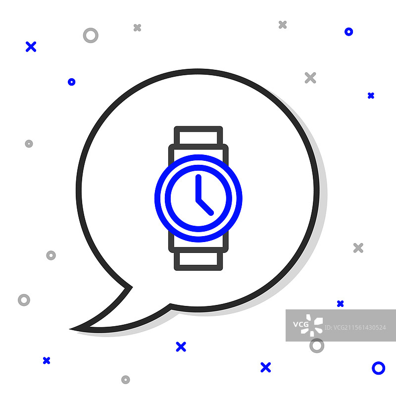 线条手表图标，背景为白色图片素材