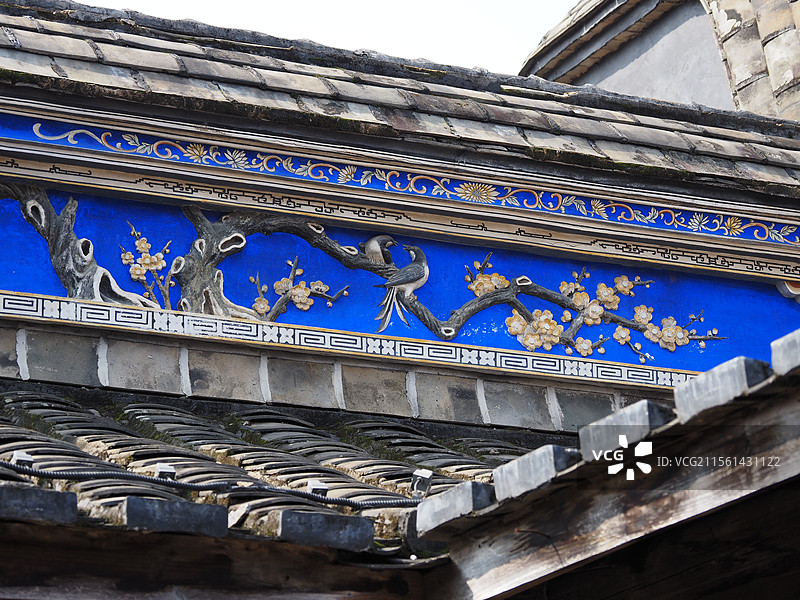 福州三坊七巷小黄楼建筑及彩绘图片素材