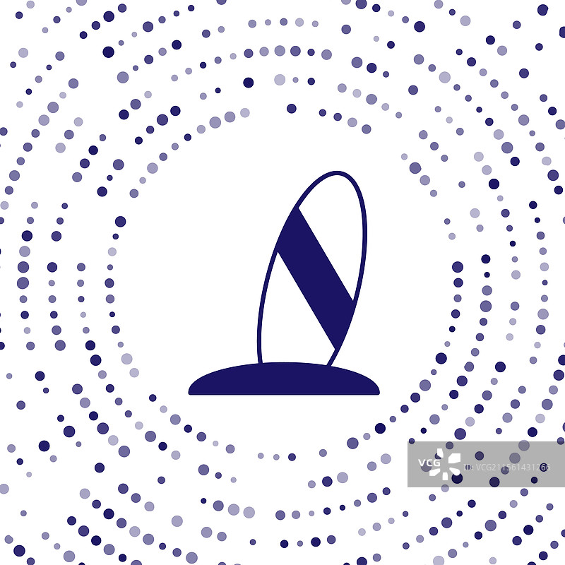 蓝色冲浪板图标，背景为白色图片素材