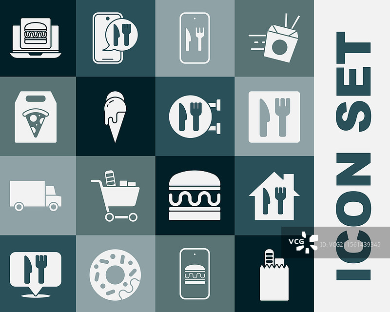 设置在线订购和外卖咖啡馆餐厅图片素材