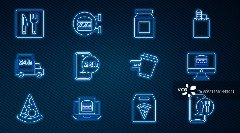 快速在线订餐和外卖服务图片素材