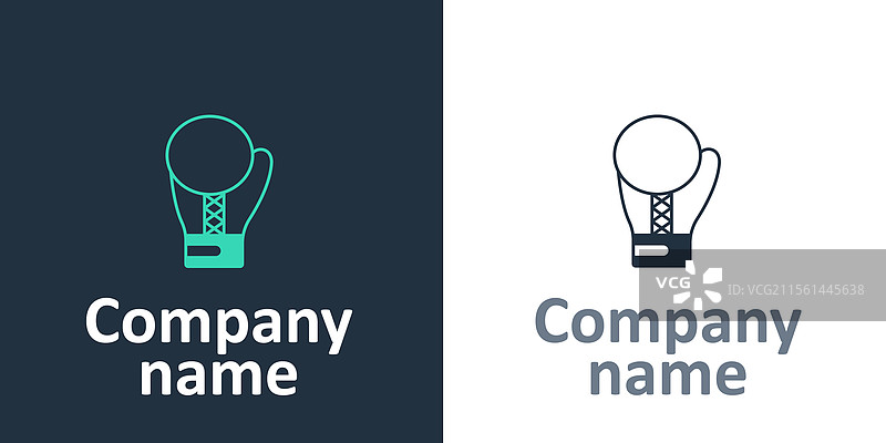 拳击手套图标的标志设计，背景为白色图片素材