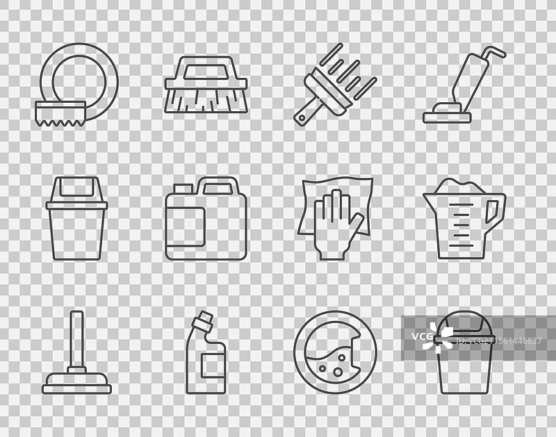 垃圾桶清洁用橡胶活塞工具套装图片素材