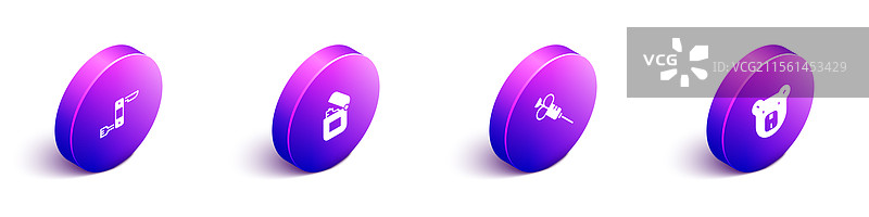 等距瑞士军刀打火机注射器图片素材