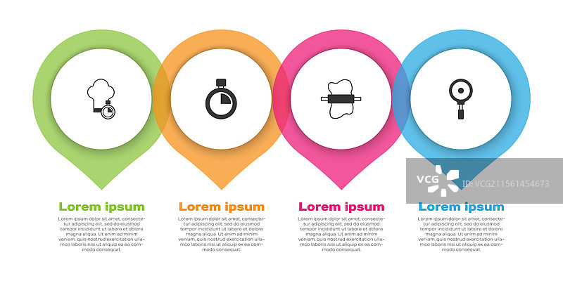 厨师帽、秒表、擀面杖放在面团上图片素材