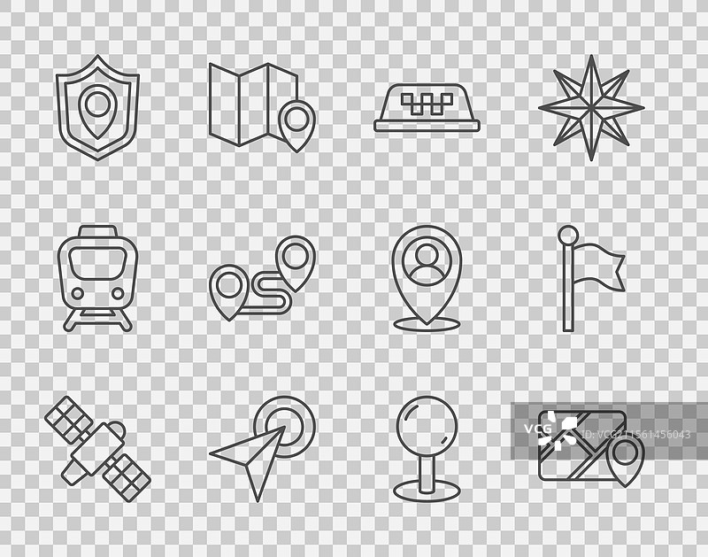 城市地图的线状卫星信息图图片素材